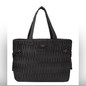 Women’s Victoria's Secret Black Tote Bag 2017 Limited Edition Pleated Side Pulls